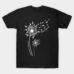 Dandelion Lung Cancer Awareness Never Give Up T-Shirt